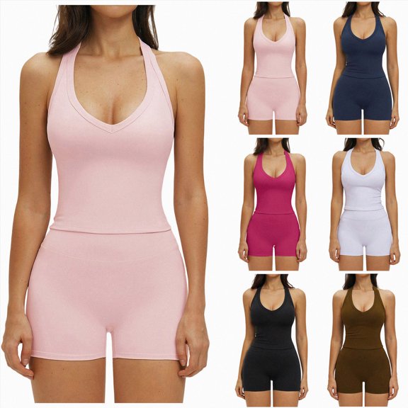 Women Stylish Tight Fitting Versatile Yoga Outfit For Outdoor Running And Exercise Short Sleeved Top Shorts Set Gym Outfits