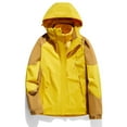 thumbnail image 3 of Women's Mountain Ski Jacket 3 in 1 Waterproof Winter Jacket Warm Snow Jacket Hooded Rain Coat Windproof Winter Coat Rain Jacket Womens Waterproof with Hood YellowXXXXXL, 3 of 6