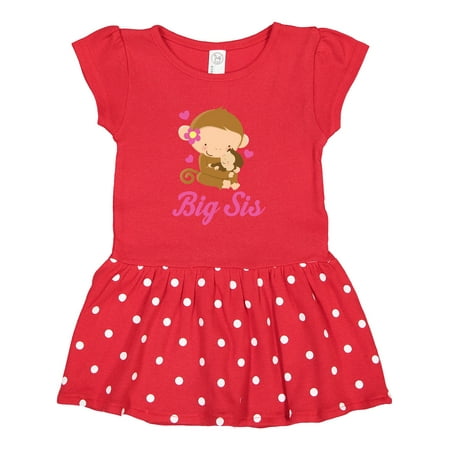 

Inktastic Big Sis Monkeys Gift Toddler Girl Dress