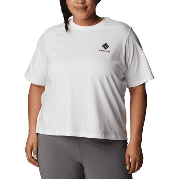 Columbia Women's Plus Size Cotton Graphic T-Shirt, White, 1X