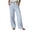 Blue*, variant on RUTAYY Women's Pants Comfortable Solid Color High Waist Straight Wide Leg with Pocket Casual Everyday Wear Chic Holiday Trousers