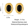 thumbnail image 5 of Soleilie Big Chunky Gold Earrings for Women Vintage Black Oval Earring Onyx Statement Earrings Trendy Jewelry, 5 of 6