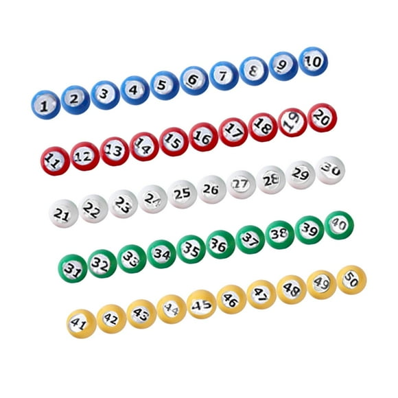 Bingo Ball Raffle Balls Equipment Replacement Durable Portable Tally Ball Calling Balls for Company Nights Camping Home Large Group Games 1 TO 50