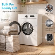 TABU 4.5 Cu. Ft. Front Load Washer, Full Size Washing Machine with 9 Cycles, Auto Balance, Load Detect, LED Display, 110V, White
