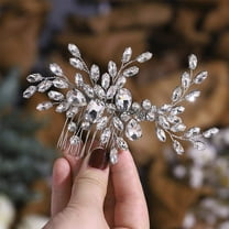 Rhinestone Bride Wedding Hair Pice Crystal Hair Comb Bridal Hair Accessories for Women HC088 (Silver)
