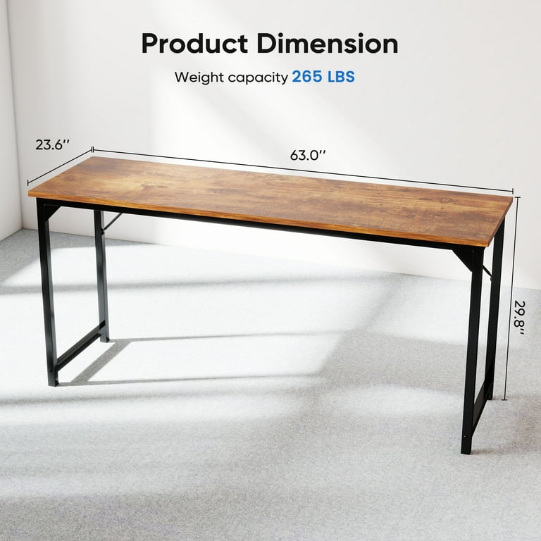 edx Modern Simple Office Desk, Sturdy Wooden Table, Storage Bag