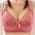 thumbnail image 2 of JINMGG Womens Plus Size $5 Woman's Fashion Bowknot Printing Comfortable Hollow Out Bra Underwear No Rims Red XXXL, 2 of 9