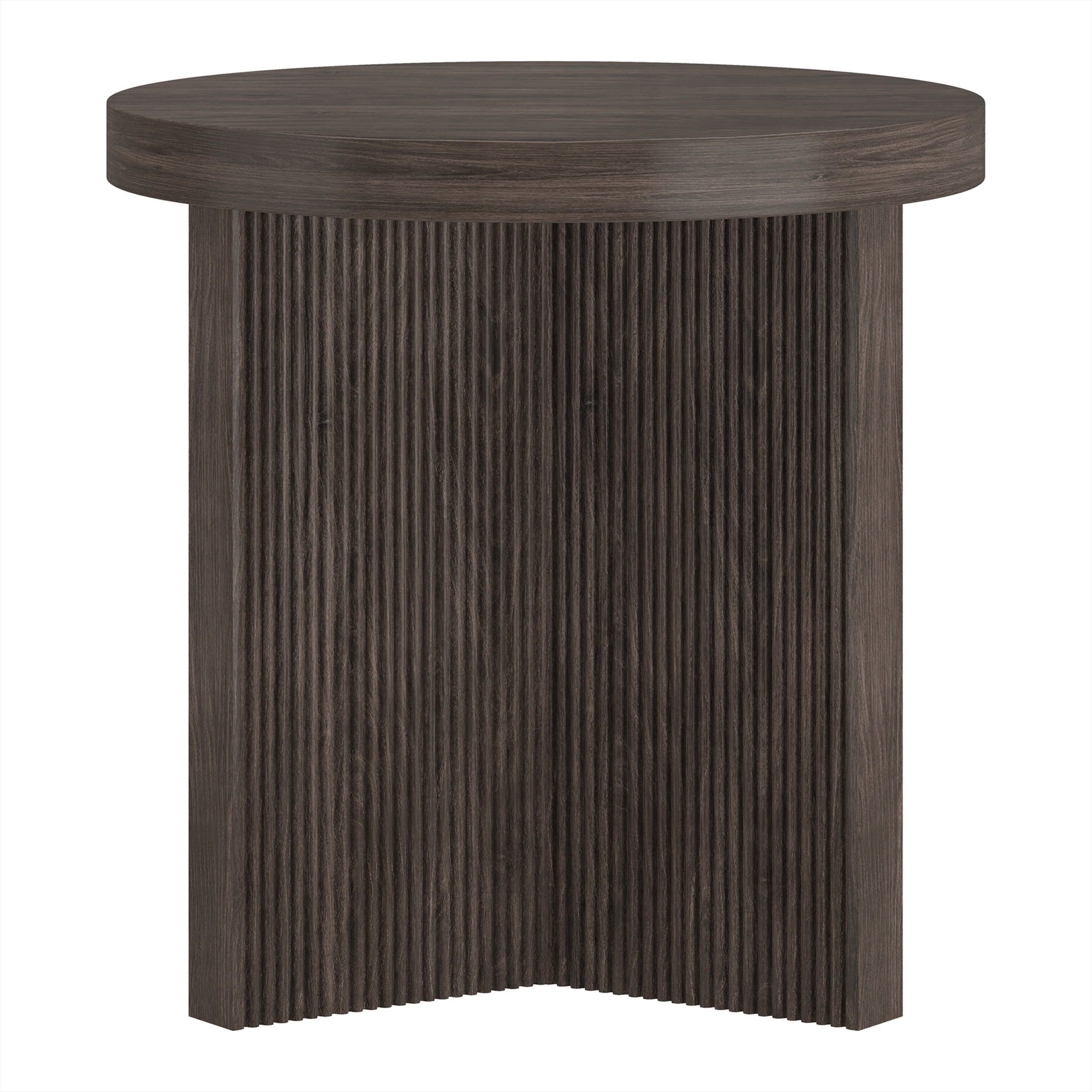 Evelyn&Zoe Scandinavian 22" Wide Alder Brown Side Table