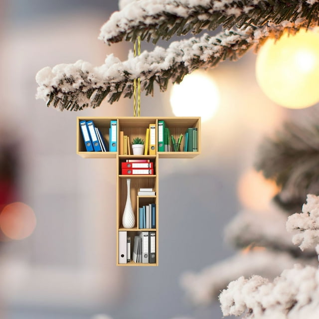 Adorno colgante de árbol de Navidad de acrílico de 26 letras, Adornos de Navidad personalizados DIY, Decoración de Navidad