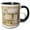 Black/White, variant on 3drose, Image of New Years Wishes, Clock, Glasses, Ornaments, Candles, Gold, 15oz Two-tone Black Mug