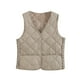 thumbnail image 2 of Ailaofu Women's Quilted Vest V Neck Fleece Puffer Vest Button Down Padded Gilet Sleeveless Outerwear Coat, 2 of 3