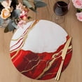 thumbnail image 3 of Red Marble Round 15 Inch Placemats Set of 6, Modern Ink Painting Art Abstract HeatResistant Non Slip Place Mats for Dining Table, Wipeable Braided Kitchen Table Mats for Housewarming, 3 of 9