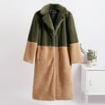 thumbnail image 5 of gbyLJF Women's Faux Fur Coats Long Open Front Lapel Cardigan Color Blocked Long Sleeve Overcoats Winter Outwear Jackets, 5 of 7