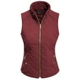 thumbnail image 1 of MixMatchy Women's Lightweight Stand Collar Zip Up Quilted Padding Pocket Vest, 1 of 4