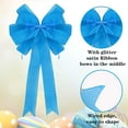 thumbnail image 3 of 2 Pack Christmas Tree Bows 12x20inch Large Burlap Wreath Bow with Glitter String for Christmas Tree Topper,Home Front Door Decor,Easter Bow, Valentines and Party Decor, 3 of 6