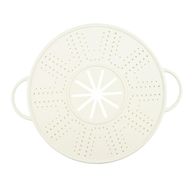 Tapa de silicona antiderrames de 13,39 pulgadas Tapa de sartén con pantalla antisalpicaduras de silicona Blanco