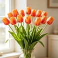 thumbnail image 5 of Hyknon Artificial Tulips Flowers, Faux Silk Flower Picks with Stems, Realistic Bendable DIY Floral Bundles, Real Touch Fade Resistan Bouquet Decor for Indoor Decor Table Centerpieces Wedding Home 13", 5 of 6