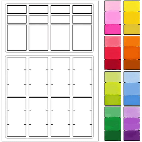 Color Palette Paint Clear Rubber Stamps Chart Color Switches Artist Vintage Reusable Transparent Silicone Stamp Seals for DIY Scrapbooking Journaling Card Making Decor Photo Album Decorative