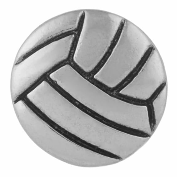 Volleyball Silver Sports Ball Snap Jewelry Ginger Charm Button, For Interchangeable DIY Customizable Accessories