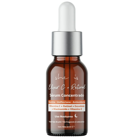 Suero Facial Nocturno Elixir Vitamina C + Retinol 30ml She is skincare