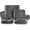 Gray, variant on Stern Green Dinner Set Square Reactive Tableware 12 count Kitchen Dinnerware Stoneware Crockery Set with Dinner Plate, Dessert Plate, Bowl Service for 4