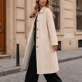 thumbnail image 5 of cocolona Womens Trench Coat Open Front Button Down Lapel Lined Overcoat LightWeight Trendy Fall Winter Solid Color Long Coat, 5 of 7