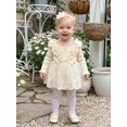 thumbnail image 5 of Cenuakty Baby Girl 2 Piece Outfit Adorable Flower Decor Long Sleeve Square Neck Tulle Romper Dress and Headband Set, 5 of 9