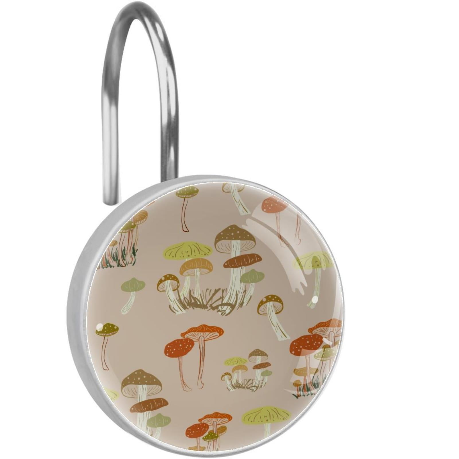 Mushroom Shower Curtain Hooks???Set of 12???for Home Hotel Shower Rods