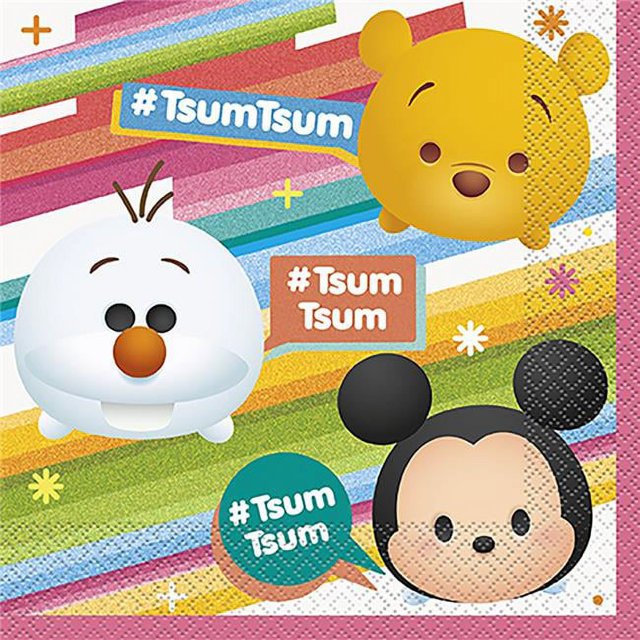 Mickey Mouse 30356965 Disney Tsum Tsum Serviettes de Déjeuner - Pack de 16