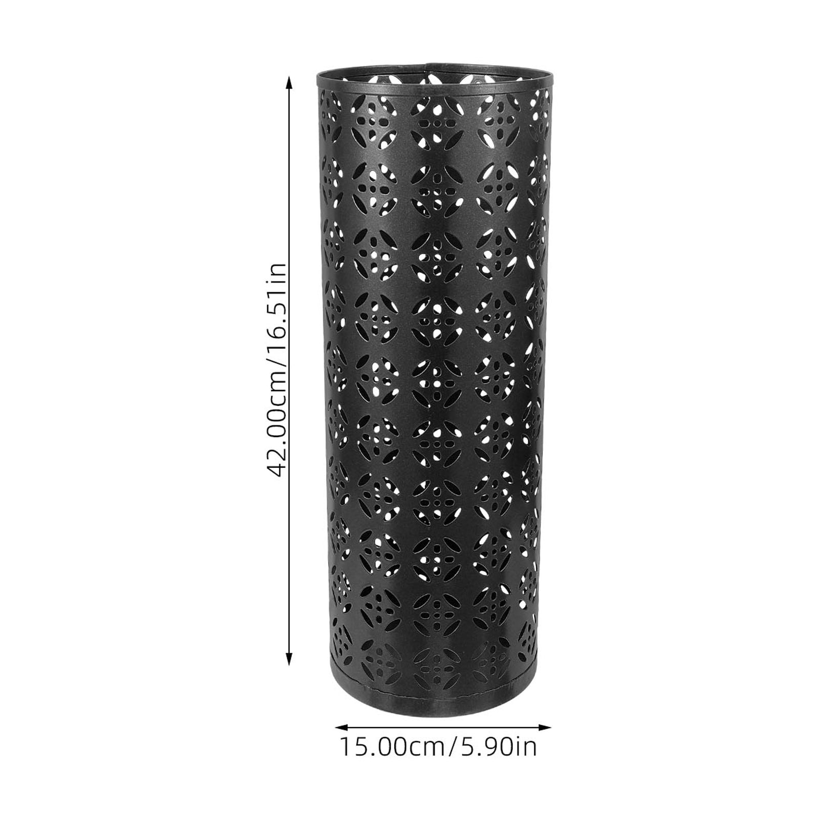 WORGEOUS Round Metal Umbrella Stand for Entryway, Iron Storage Bucket for Umbrellas and Accessories Organizer