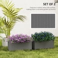 thumbnail image 4 of Set of 2 Grey Hanging Flower Pots, 20 Inch Rattan Style Railing Planter Boxes with Metal Hooks and Drainage Plugs for Garden Fence, Patio, Balcony and Outdoor Deck Decor, 4 of 7