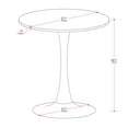 thumbnail image 2 of Kris & Ally Ivanza Round White Marbled Melamine Top and Metal Pedestal Base Indoor Dining Table, 2 of 6