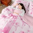 thumbnail image 4 of Castle Fairy Cartoon Bow Letter Monogrammed E Twin Bedding Sets,Cute Bedding Comforter Set, 4 of 8