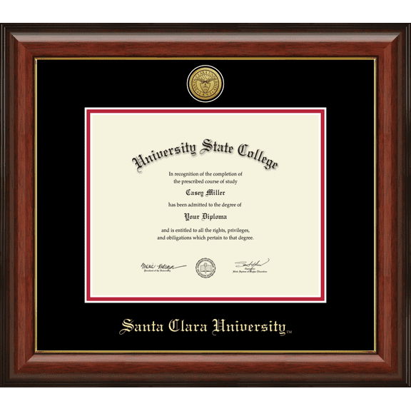 Santa Clara University Diploma Frame, Document Size 10" x 8"