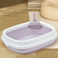 HNGPNGH Durable Open Plastic Cat Litter Box with AntiSplash Design for