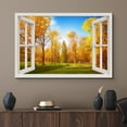 thumbnail image 2 of wall26 Canvas Print Wall Art Window View Rustic Autumn Fall Tree Forest Field Wilderness Nature Photography Realism Scenic Landscape Colorful Multicolor for Living Room, Bedroom, Office - 32"x48, 2 of 5