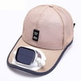thumbnail image 1 of Gorra de béisbol para hombre con ventilador solar, sombreros de playa de malla de verano, solar/USB, color beige, 1 of 5