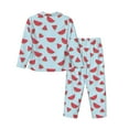 thumbnail image 2 of Wukai Watermelon Print Women's Pajama Set - Soft Long Sleeve Sleepwear for Comfort and Style-, 2 of 9
