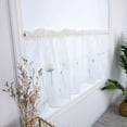 thumbnail image 2 of CawBing Rod Pocket Embroidered Kapok Flowers Semi Tier Curtain, Short Curtain For Kitchen Bathroom Living Room, 2 of 4