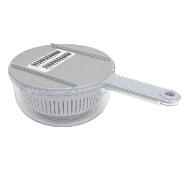 Fruit Vegetable Grater, Versatile Convenient Keep Freshing Potato Slicing Machine With Drain Basket For Restaurant Grey,Green