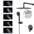 thumbnail image 2 of DUOSONG 10" Rain Shower Head Systems, Dual Shower Heads, Matte Black,Wall Mounted Shower Matte Black Stainless Steel Bath & Faucets Freestanding Tub Faucets, 2 of 9