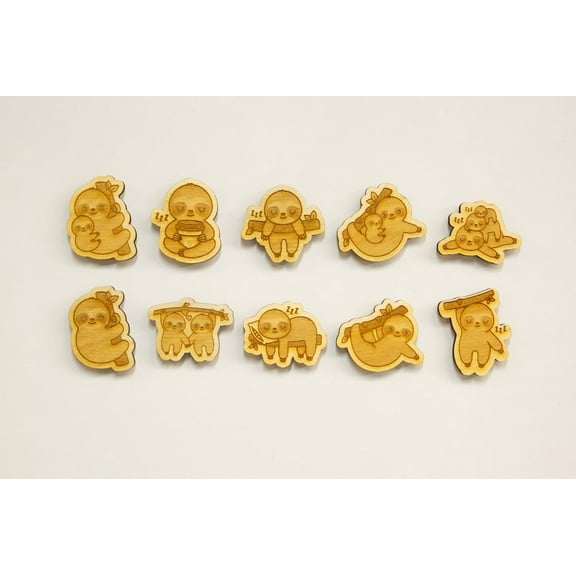 Set of 10 Cute Sloth Magnets