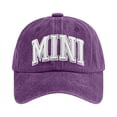thumbnail image 2 of MINI Embroidered Vintage Washed Baseball Cap, Adjustable Cotton Dad Hat for Men Women, Retro Two Tone Casual Headwear for Car Enthusiasts﻿ Purple One Size, 2 of 3