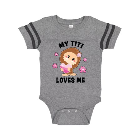 

Inktastic My Titi Loves Me with Bigfoot Gift Baby Girl Bodysuit