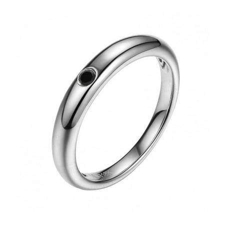 Affordable .10 Carat Black Diamond Wedding Ring Band in 10k White Gold