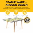 thumbnail image 4 of Yellow Lemons Table Cloths for 6 Foot Rectangle Tables, Summer Botanical Black White Plaid Rustic Patio Waterproof Elastic Fitted Tablecloths, Washable Rectangular Table Cover for Camping, 4 of 8