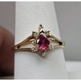thumbnail image 4 of Rag Jewels 2.20 Ctw Pear Cut Pink Sapphire & Diamond Cocktail Wedding Engagement Ring 14K Yellow Gold Plated 925 Sterling Silver 925 Sterling Silver -10, 4 of 4