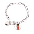 thumbnail image 1 of Negro salvaje Kenya Cartoon Pulsera de cadena de corazón joyería encanto moda, 1 of 3