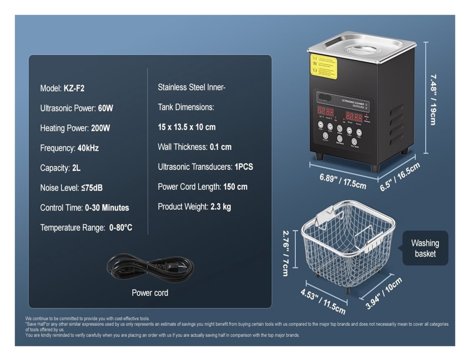 2-30L Ultrasonic Cleaner Digital Ultrasound Cleaning Machine with Upgraded Degassing and Gentle Mode for Jewelry Glasses