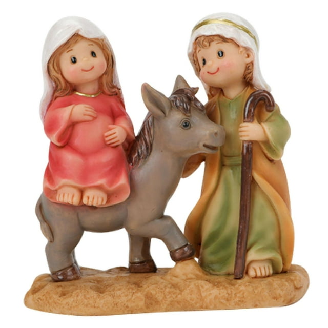 Figura religiosa de Jesús, estatua católica de , escultura con escena de Huida a Egipto, regalo de año Nuevo, fiesta, interior y